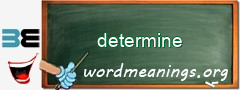 WordMeaning blackboard for determine